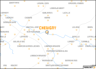 map of Chédigny