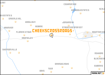 map of Cheeks Crossroads