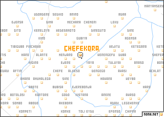 map of Chʼefē Kʼora