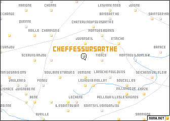 map of Cheffes-sur-Sarthe