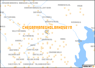 map of Chegārmān-e Gholāmḩoseyn
