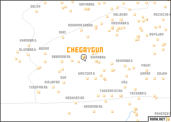 map of Chegāygūn