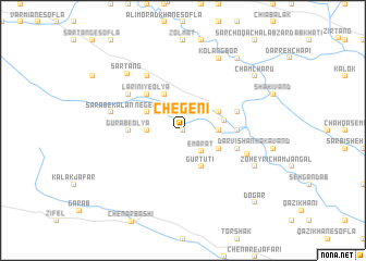 map of Chegenī