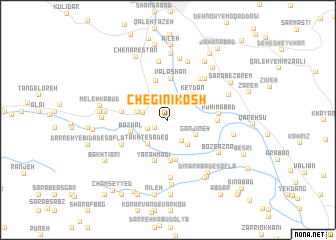 map of Chegīnī Kosh