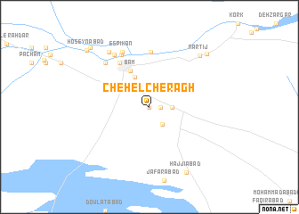 map of Chehel Cherāgh