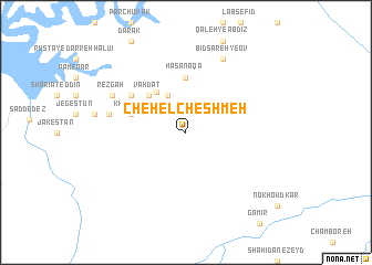 map of Chehel Cheshmeh