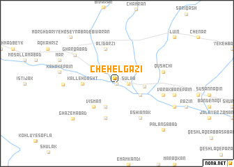 map of Chehel Gazī