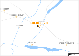 map of Chehel Gazī