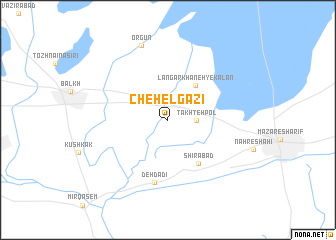 map of Chehel Gazī
