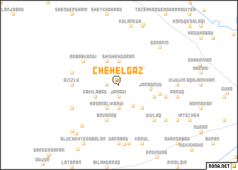 map of Chehel Gaz