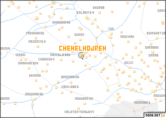 map of Chehel Ḩojreh