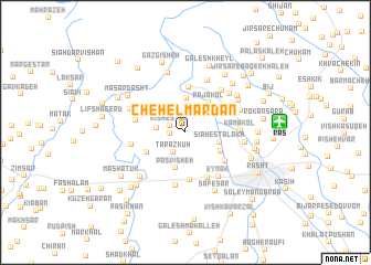 map of Chehel Mardān