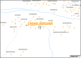map of Chehel Morghān