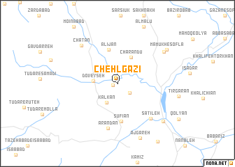 map of Chehl Gazī