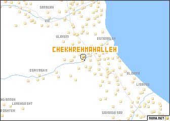 map of Chekhreh Maḩalleh