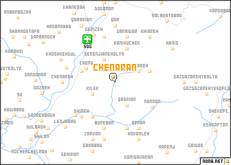 map of Chenārān