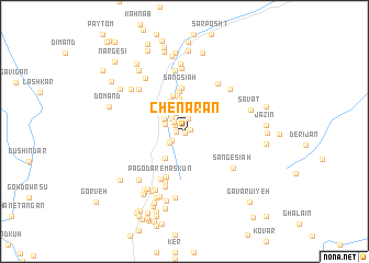 map of Chenārān