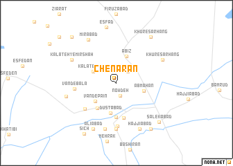 map of Chenārān