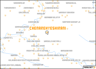 map of Chenāreh-ye Shīrānī