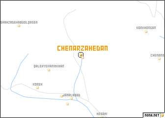 map of Chenār Zāhedān