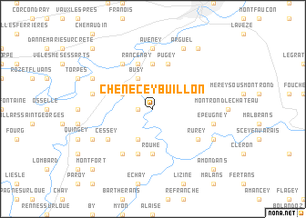 map of Chenecey-Buillon