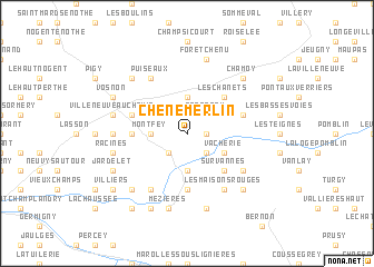 map of Chêne-Merlin