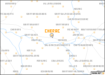 map of Chérac