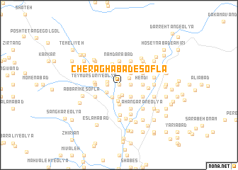 map of Cherāghābād-e Soflá