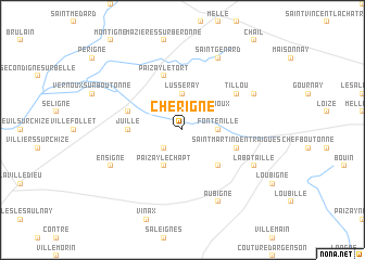 map of Chérigné