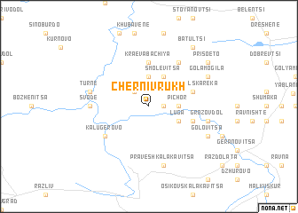 map of Cherni Vrŭkh