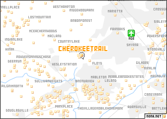 map of Cherokee Trail