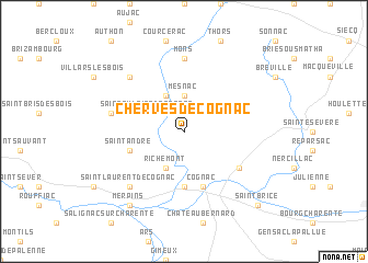 map of Cherves-de-Cognac