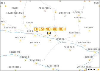 map of Cheshmeh Ādīneh