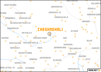 map of Cheshmeh ‘Alī