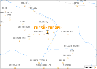 map of Cheshmeh Bārīk