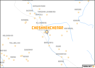 map of Cheshmeh Chenār