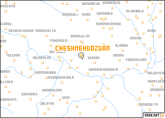 map of Cheshmeh Dozdān