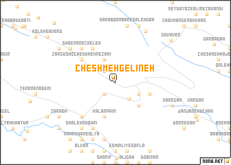 map of Cheshmeh Gelīneh