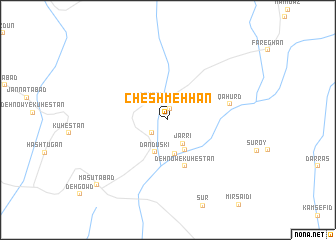 map of Cheshmeh Hān