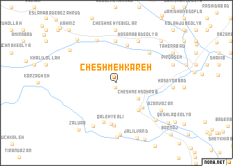 map of Cheshmeh Kareh