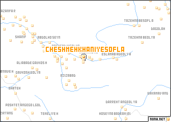 map of Cheshmeh Khānī-ye Soflá