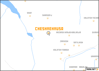 map of Cheshmeh Mūsá