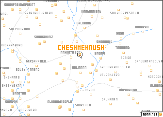 map of Cheshmeh Nūsh