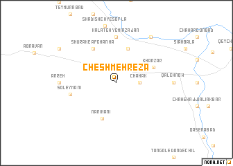 map of Cheshmeh Reẕā