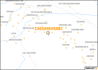map of Cheshmeh Sabz