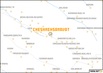 map of Cheshmeh Samāvāt