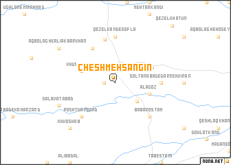map of Cheshmeh Sangīn