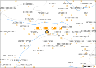 map of Cheshmeh Sangī