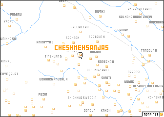 map of Cheshmeh Sanjās