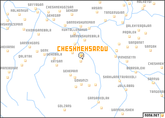 map of Cheshmeh Sardū